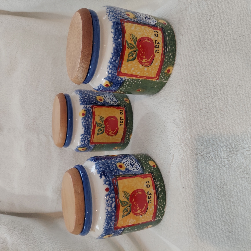 Vibrant Blue & Green Food Snack Storage Containers Kitchen Or Pantry Set Of 3